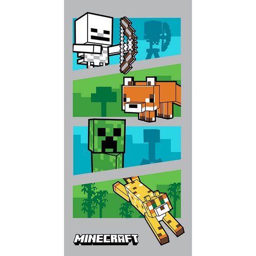 Carbotex Detská osuška Minecraft Zvieratká, 70 x 140 cm