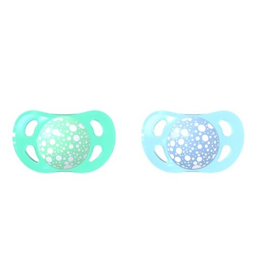 Set de suzete Twistshake din 2 piese 0-6 m,albastru și verde
