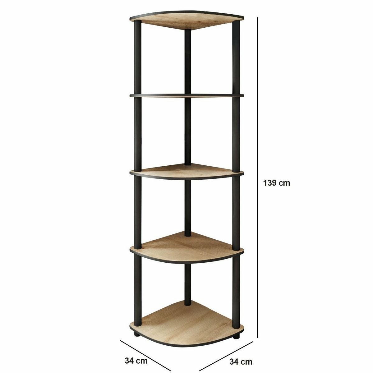 Regál Corner Oak, 5 polic