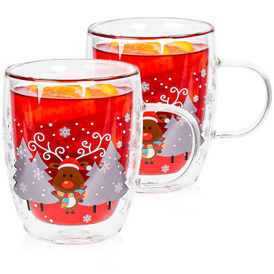 4Home Termo sklenice Mug Reindeer Hot&Cool 270 ml, 2 ks
