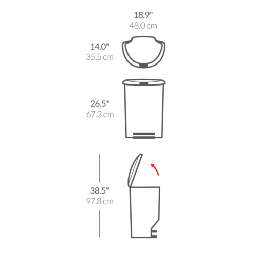 Simplehuman Koš za pedala 50 l, črn