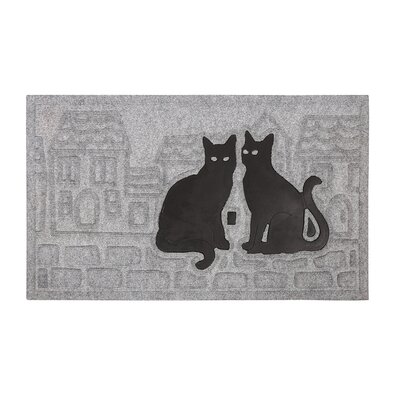 Fußmatte mit zwei Katzen, 45 x 75 cm