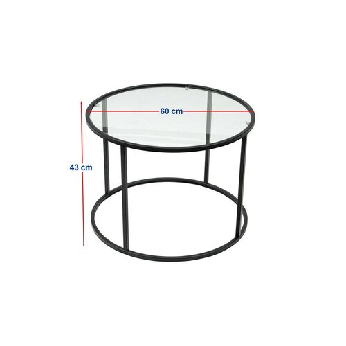 Stolik konferencyjny Berlin Black, 60 cm