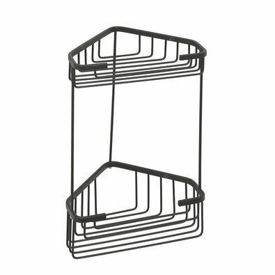 GEDY 2482-14 Smart dvojposchodová rohová polica 20 x 32,5 x 15,1 cm, čierna mat