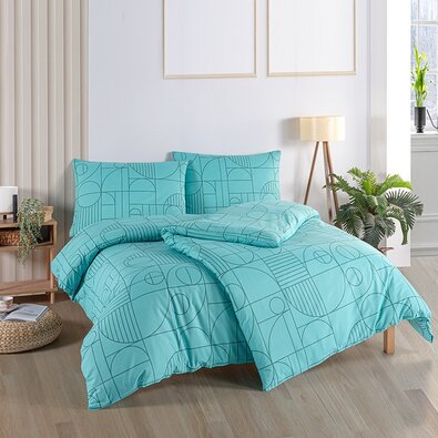 BedTex Bombažno posteljnino Geo Aquatic Awe, 140 x200 cm, 70 x 90 cm