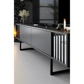 Chrome Anthracite and Black TV-állvány polcokkal