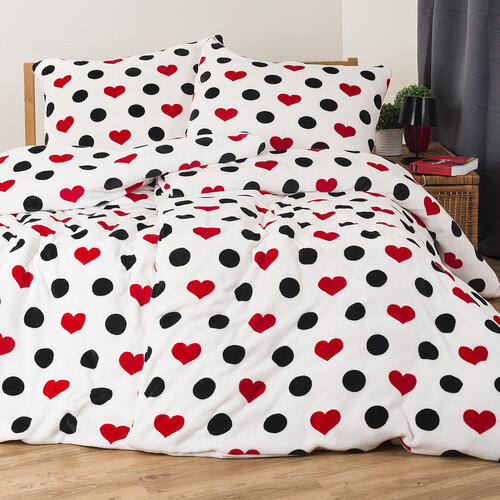 Lenjerie pat 1 pers. 4Home Inimioare, microflanel, 140 x 200 cm, 70 x 90 cm