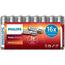 Baterii alcaline Philips AAA 1,5 V, 16 buc