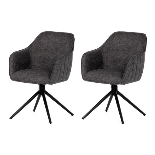 Set de scaune de sufragerie cu mecanism deîntoarcere HC-536 GREY2, 2 buc.