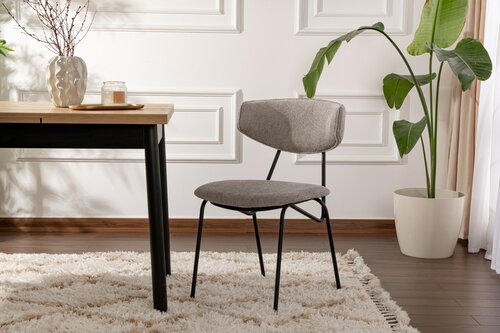 Esszimmerstuhl-Set Nancy Grey and Black, 2 Stück