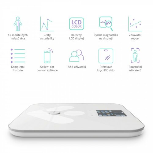 TrueLife FitScale W7 BT waga osobista z Bluetooth,biała