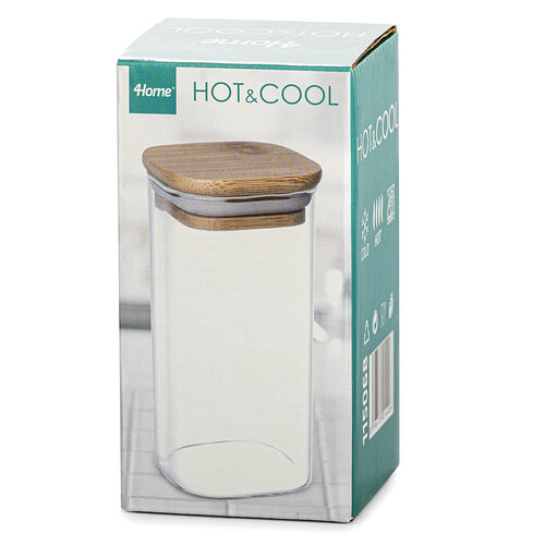 4Home Steklena posoda za živila z pokrovom Bamboo,300 ml
