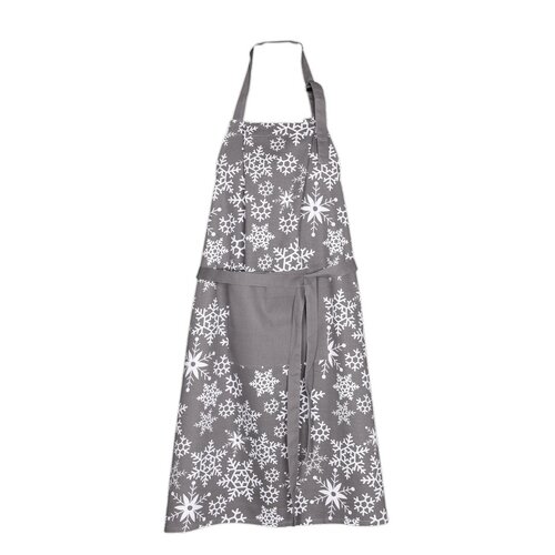 Božična kuhinjska predpasnik Snežinke siva, 70 x90 cm