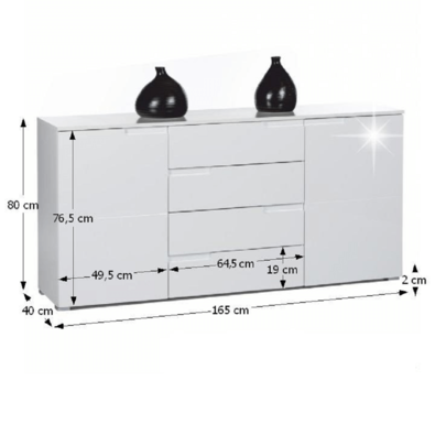 Dulap SPICE, alb lucios