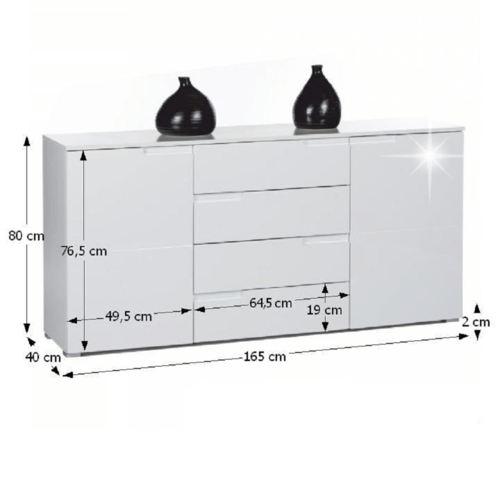 Skříňka SPICE, lesklá bílá