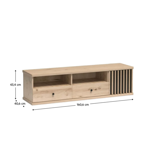 KOLI C-06 TV-asztal, tölgyfa artisan