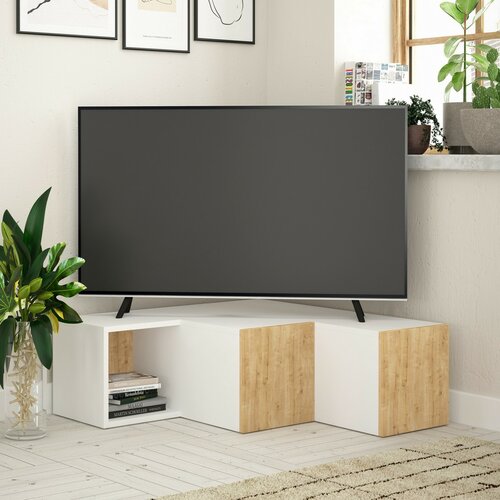 Televízny stolík Compact White and Oak