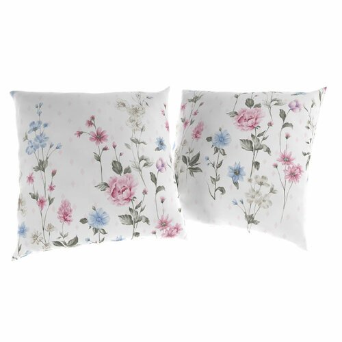 Kvalitex Kissenbezug Wiese rosa, 50 x 50 cm, 2er-Set