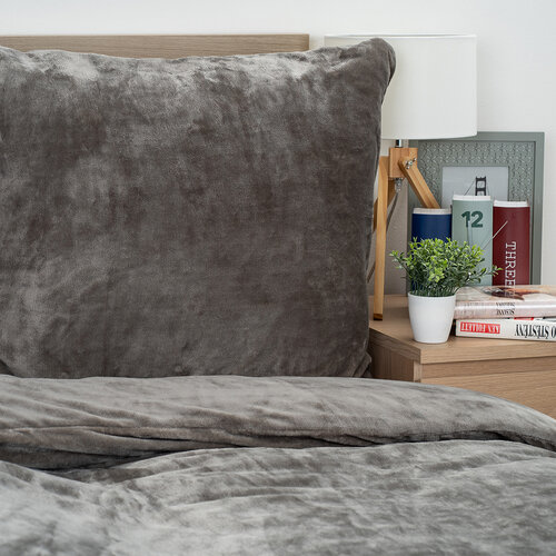 4Home Bettwäsche Mikroflanell grau, 140 x 220 cm, 70 x 90 cm