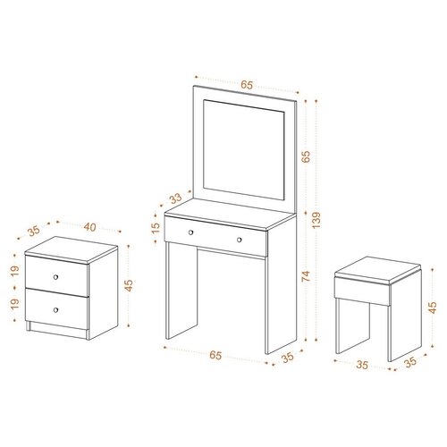 Stolik kosmetyczny Nice White
