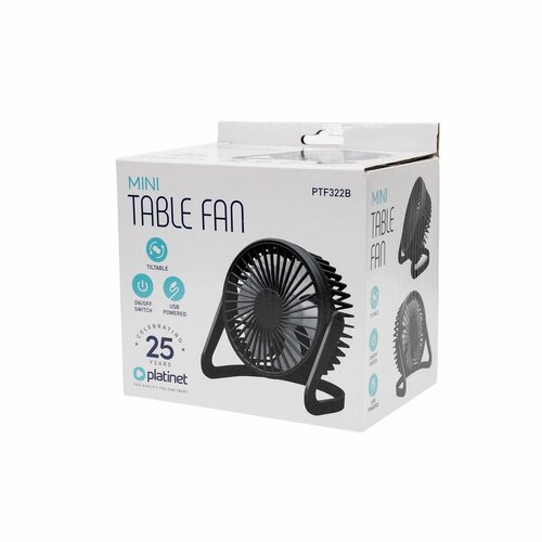 Platinet PTF322B USB stolný ventilátor, čierna
