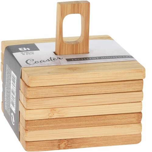 Set de suporturi Bamboo pentru pahare, 6 buc.