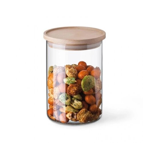 Simax 5152 üvegedény fa fedéllel, 0,8 l