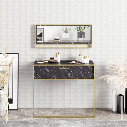 Dekoratívny stolík Polka Aynali Black