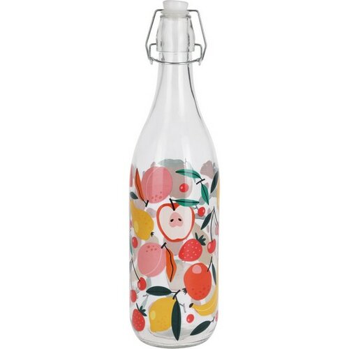 Glasflasche mit Bügelverschluss Fruit, 1 l