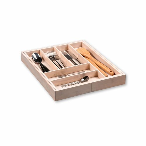 Kesper 57085 Variables Sideboard-Organizer aus Bambus, Weiß, 5/ 7 Fächer