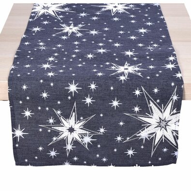 Świąteczny bieżnik Gwiazdy szary, 40 x 85 cm