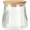 Steklena kozarca z bambusovim pokrovom in rebri,680 ml