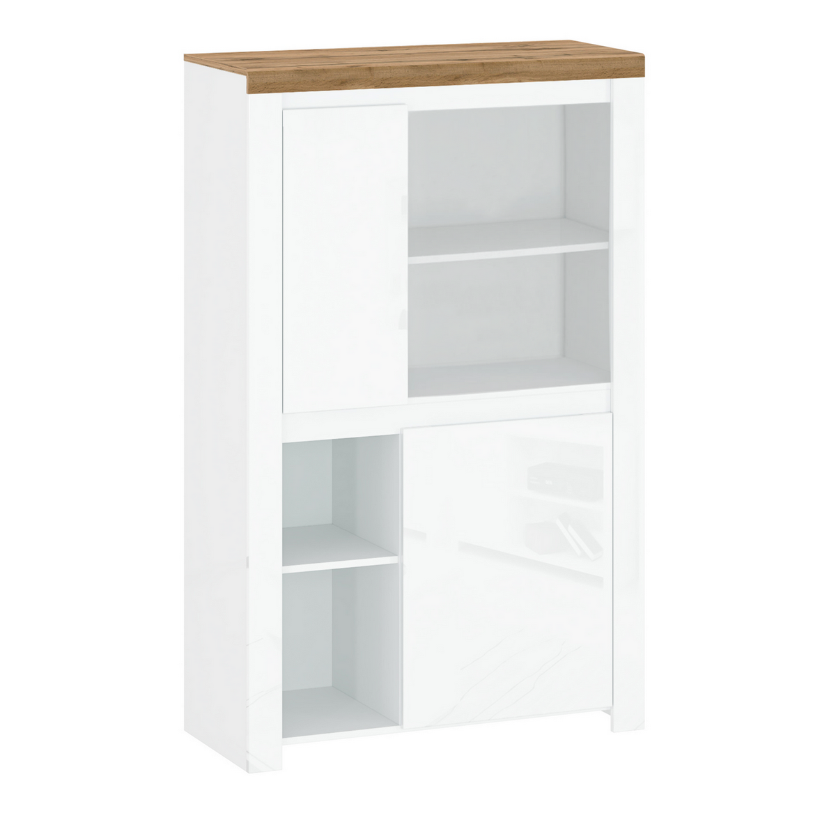 Skriňa VILGO 2D, lesklá biela