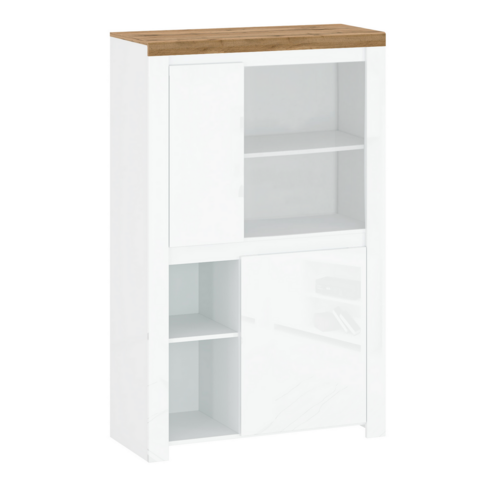 Skriňa VILGO 2D, lesklá biela