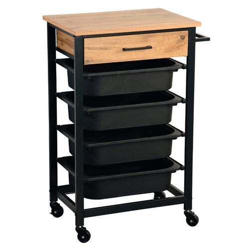 Kesper 25532 Wózek kuchenny z blatem roboczym, 85 x 47 x 37 cm