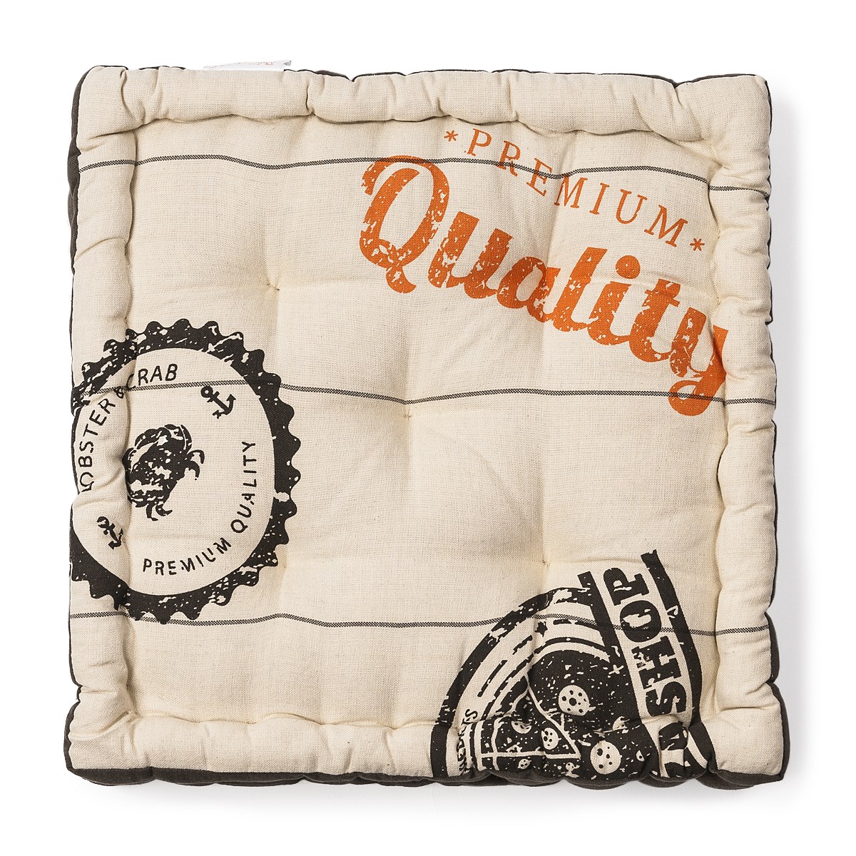 BO-MA Trading Sedák široký potlačený hnedá, 36 x 36 cm