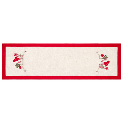 Travesă de masă Ciorapi de Crăciun, 40 x 140 cm