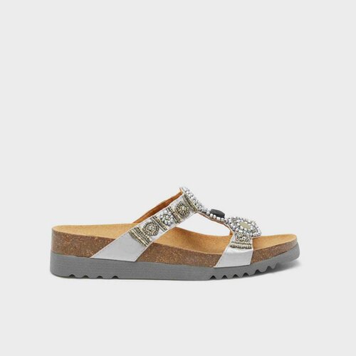 Scholl Pantofle New Bogotà Wedge srebrna, velikost41