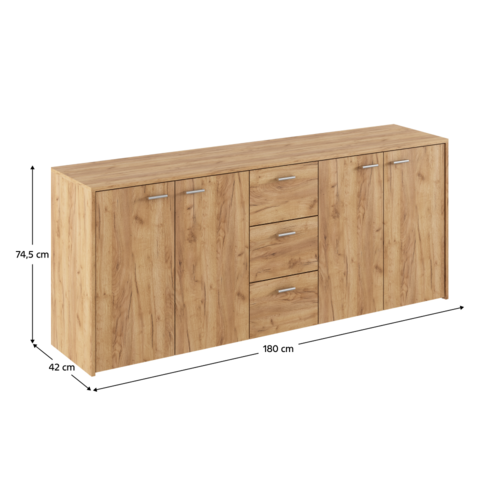 Skříňka HUGOS 180, dub craft zlatý