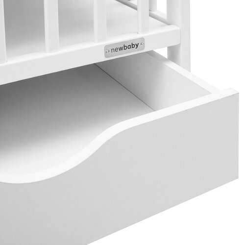 Pătuț pentru copii New Baby Basic cu sertar, alb