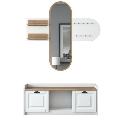Set de hol Ema White and Walnut