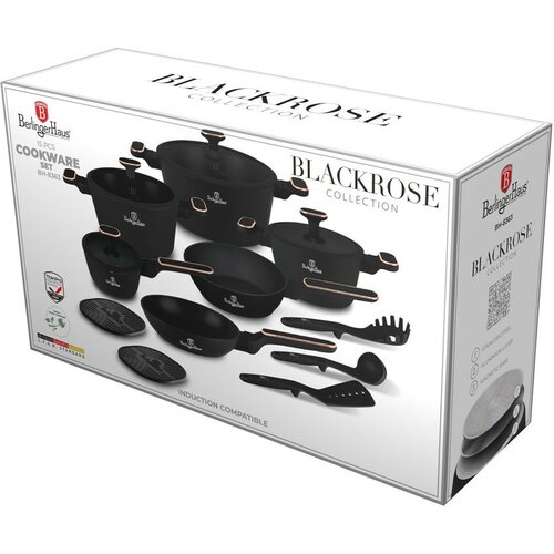 BerlingerHaus Súprava riadu s titánovým povrchom Black Rose, 15 ks