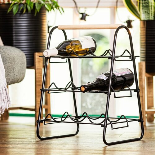 Metalowy stojak na wino na 9  butelek