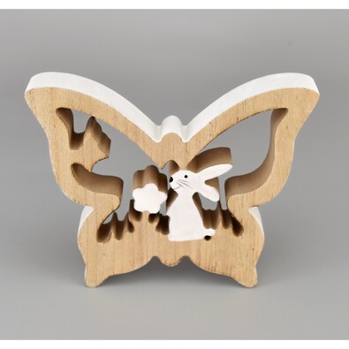 Dřevěný Motýl se zajíčkem, 15 cm