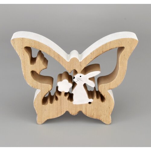 Dřevěný Motýl se zajíčkem, 15 cm