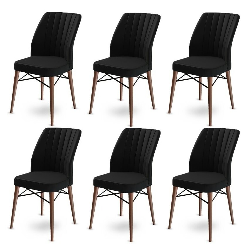 Flex Black and Brown étkezőszék szett, 6 db, fekete akciós termékkép 1