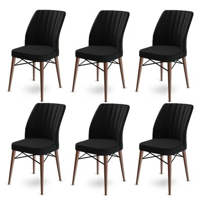 Zestaw krzeseł do jadalni Flex Black and Brown, 6 szt.