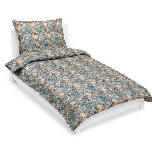 Bellatex Pościel bawełniana Monstera, róże szary,140 x 200 cm, 70 x 90 cm