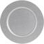 Třpytivý dekorační talíř stříbrná, pr. 33 cm