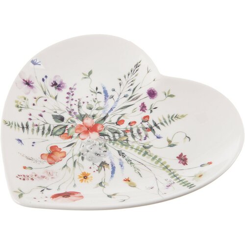 Orion Sada porcelánových dezertních talířů Mák srdce 17,5 x 17 cm, 6 ks